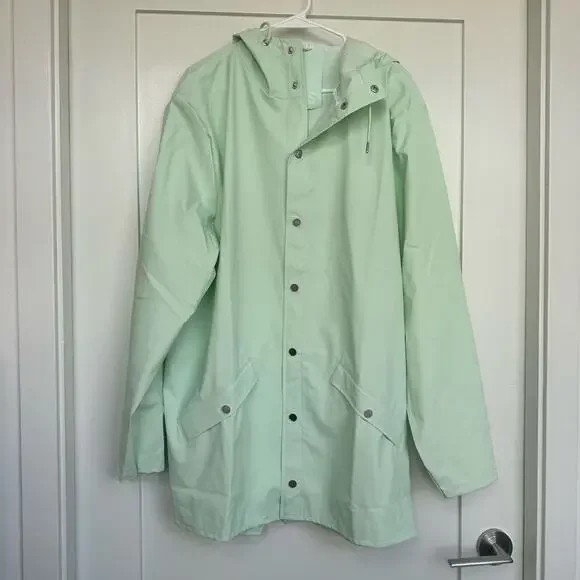 NWT Rains Long Jacket in Mineral, Unisex Size XL - Picture 6 of 8